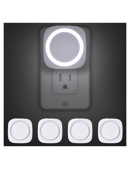 Luces Nocturnas Enchufadas EHENMALOM, Regulables, 4 Pzs, Blanca