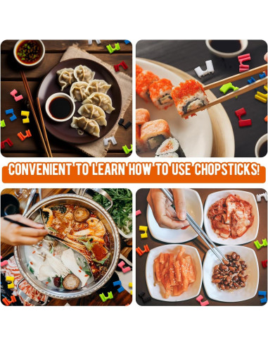 200 Ayudantes de Palillos Reutilizables Suttmin Multicolor