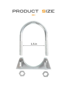 Abrazaderas de Escape de Coche SCUARI 1.5" Acero al Carbono 2 Pcs 2