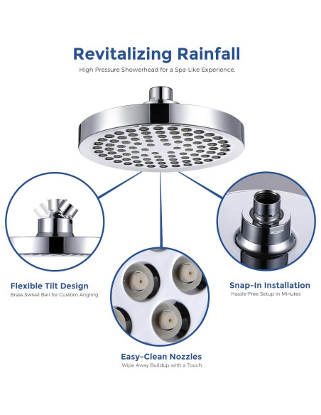 Cabezal de Ducha Filtrado Iopsk 15 Etapas Cromo 15.24 cm