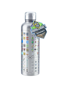 Botella de Agua de Metal Paladone Minecraft 500ml Reutilizable