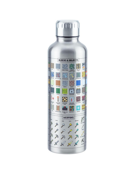 Botella de Agua de Metal Paladone Minecraft 500ml Reutilizable