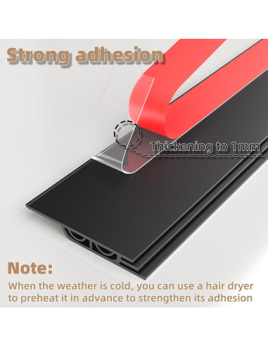 Tapón de Draft KNEELISA 39" Negro Aislante para Puerta