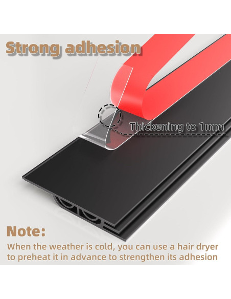 Tapón de Draft KNEELISA 39" Negro Aislante para Puerta