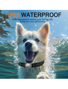 Collar para Perro AgoumLux AirTag Negro S Impermeable Reflectante 2