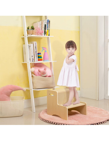 Escalón de Madera Natural WOOD CITY para Niños 2 Pasos