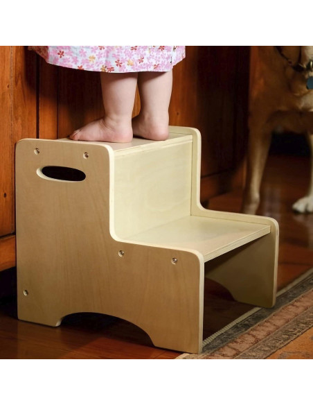 Escalón de Madera Natural WOOD CITY para Niños 2 Pasos