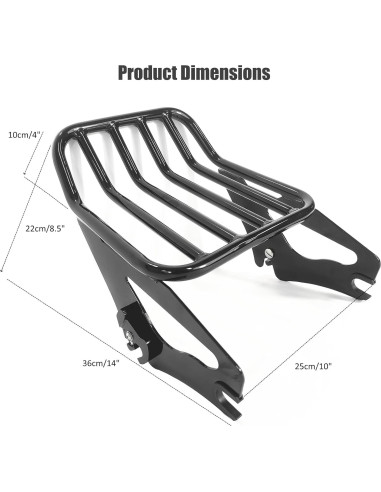 Soporte de Equipaje Desmontable Fjpacemt para Harley 2009-2023