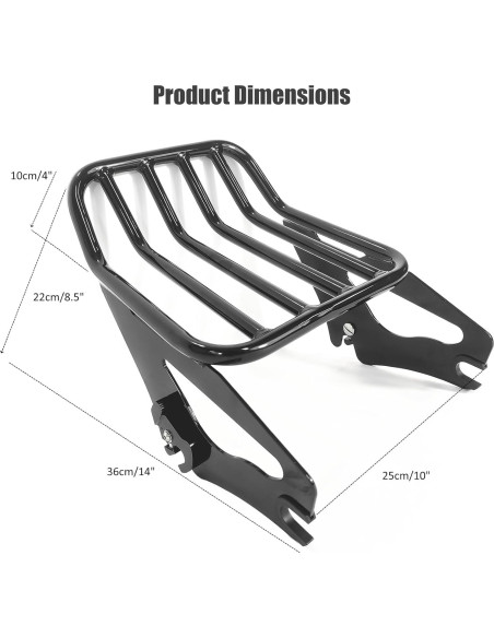 Soporte de Equipaje Desmontable Fjpacemt para Harley 2009-2023
