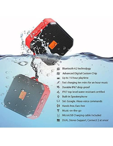 Altavoz Bluetooth 5.3 Tek Styz IPX7 13h Reproducción Azul