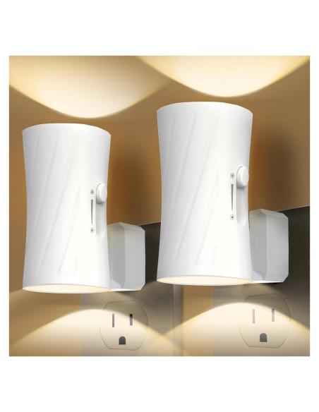 Luz Nocturna LED Enchufada KKUP2U con Sensor y Brillo Ajustable