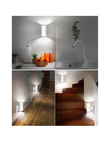 Luz Nocturna LED Enchufada KKUP2U con Sensor y Brillo Ajustable
