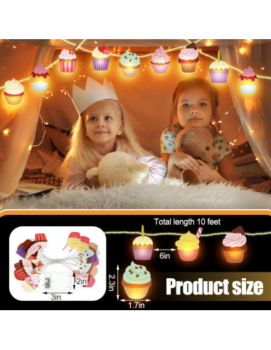 Luces de Cuerda LED VIHOSE 20 Pasteles 3 m Batería Decoración