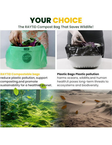 Bolsas de Compostaje RAYTID 1.3 Galones 100 Unidades