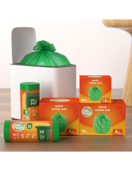 Bolsas de Compostaje RAYTID 1.3 Galones 100 Unidades
