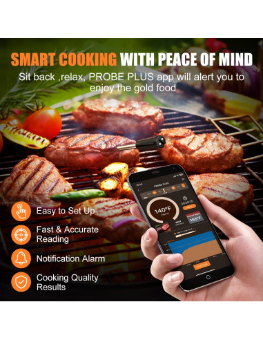 Termómetro de Carne Insmart Inalámbrico Bluetooth 17.3cm