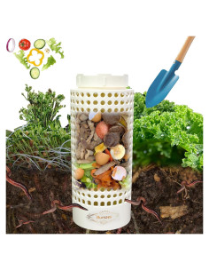 Contenedor de Vermicompostaje Bumaeu Blanco 26x11 cm para Jardinería