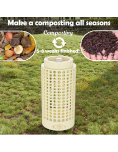 Contenedor de Vermicompostaje Bumaeu Blanco 26x11 cm para Jardinería 2