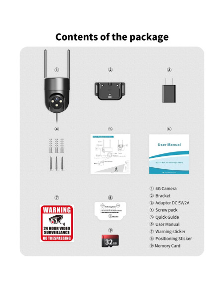 Cámara de Seguridad Celular LIWAN 4G LTE 2K 360 con Cable Cámara de Seguridad Celular LIWAN 4G LTE 2K 360 con Cable