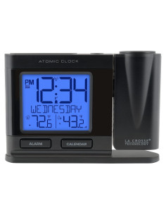 Reloj Despertador Proyector Atómico La Crosse Negro con Temperatura