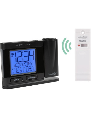 Reloj Despertador Proyector Atómico La Crosse Negro con Temperatura