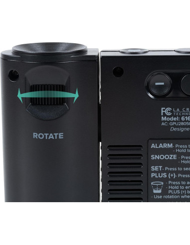 Reloj Despertador Proyector Atómico La Crosse Negro con Temperatura