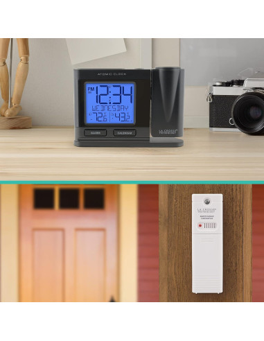Reloj Despertador Proyector Atómico La Crosse Negro con Temperatura