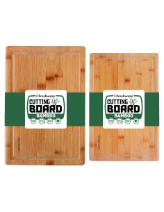 Juego de 2 Tablas de Cortar de Bambú Freshware 30.5 y 38.1 cm