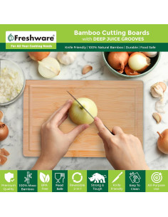 Juego de 2 Tablas de Cortar de Bambú Freshware 30.5 y 38.1 cm 2