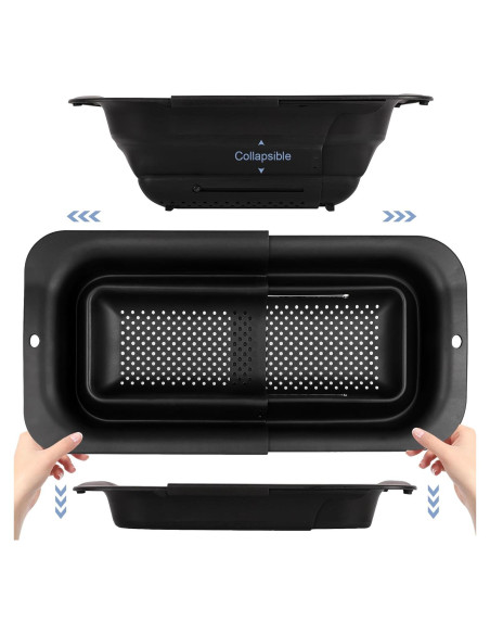 Colador Plegable Rottogoon 11.34 kg Ajustable Negro 38-48 cm
