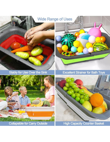 Colador Plegable Rottogoon 11.34 kg Ajustable Negro 38-48 cm