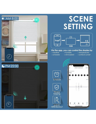 Persianas Inteligentes Motorizadas Blankendon 60x162 cm Solar