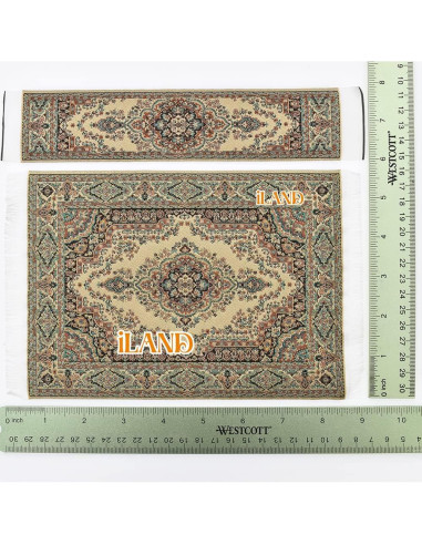 Alfombras Miniatura para Casa de Muñecas iLAND 2pcs 23.9x14.5cm