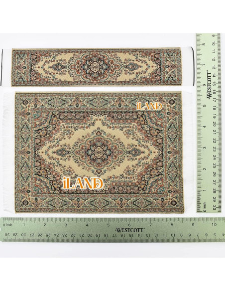 Alfombras Miniatura para Casa de Muñecas iLAND 2pcs 23.9x14.5cm
