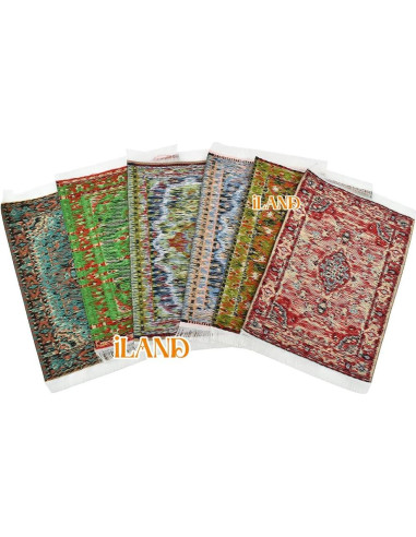 Alfombras Miniatura para Casa de Muñecas iLAND 2pcs 23.9x14.5cm