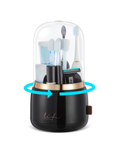 Soporte para Cepillos de Dientes Forest Angle Z55 Negro con Tapa