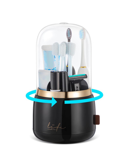 Soporte para Cepillos de Dientes Forest Angle Z55 Negro con Tapa