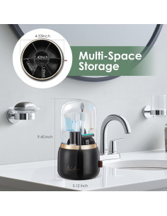 Soporte para Cepillos de Dientes Forest Angle Z55 Negro con Tapa 2