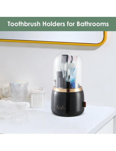 Soporte para Cepillos de Dientes Forest Angle Z55 Negro con Tapa