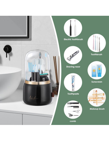 Soporte para Cepillos de Dientes Forest Angle Z55 Negro con Tapa