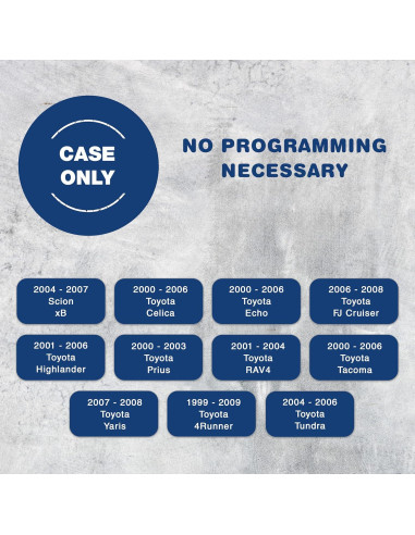 Cubierta de Llave KeylessOption para Toyota 2000-2008, 3 Botones