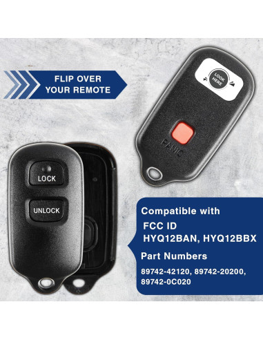 Cubierta de Llave KeylessOption para Toyota 2000-2008, 3 Botones