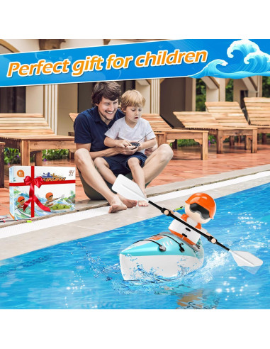Barco Kayak RC CANKETEC Azul 16 cm Control Remoto Niños