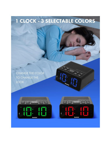 Reloj Despertador Digital Homicial H251 con Radio AM/FM