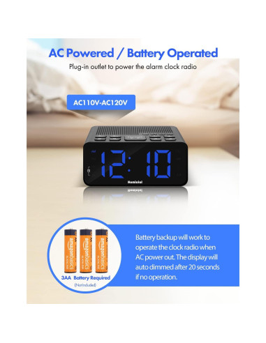 Reloj Despertador Digital Homicial H251 con Radio AM/FM