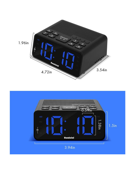 Reloj Despertador Digital Homicial H251 con Radio AM/FM