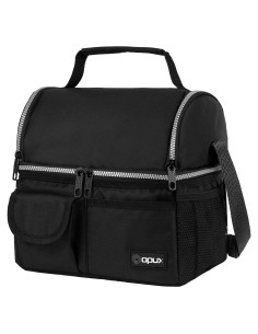 Bolsa Térmica de Almuerzo OPUX Negra Doble Compartimento 10L