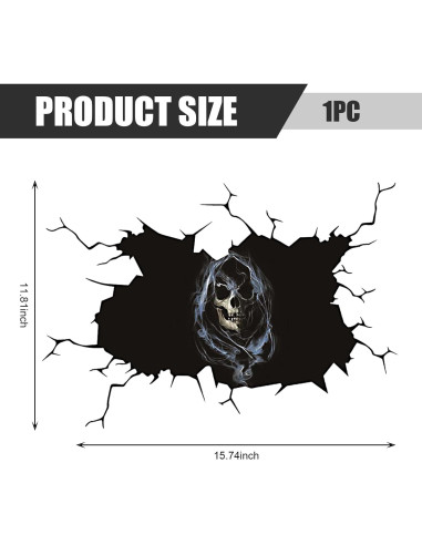 Calcomanía de Coche Halloween 3D Sephile Negra 40x30cm