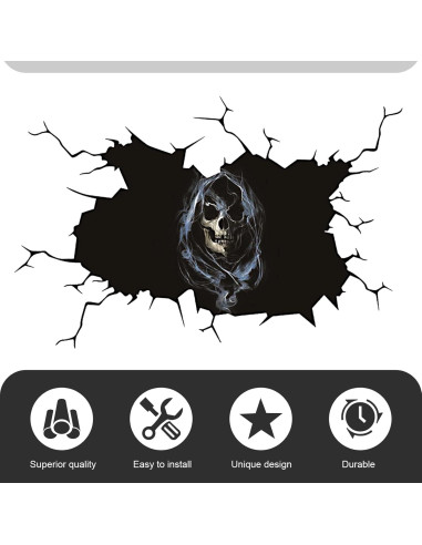 Calcomanía de Coche Halloween 3D Sephile Negra 40x30cm