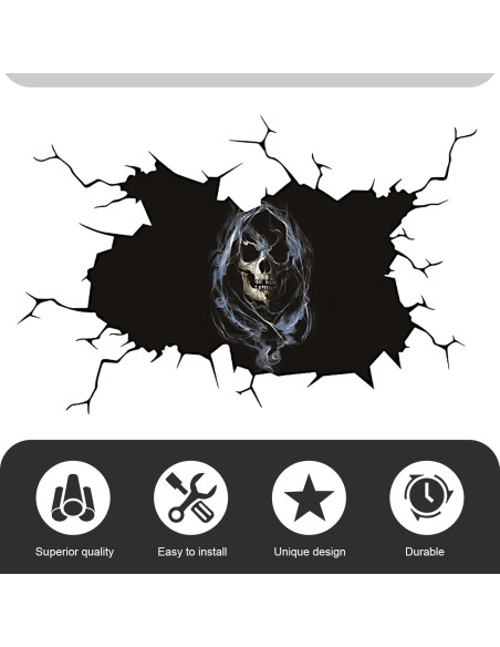 Calcomanía de Coche Halloween 3D Sephile Negra 40x30cm